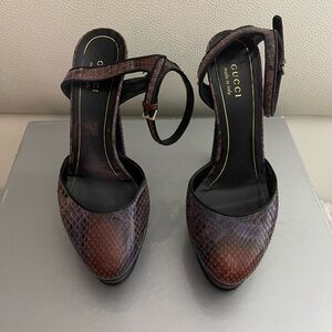 Gucci Purple/Red Python Leather High Heel Pumps